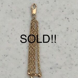 14k yellow gold tassel charm